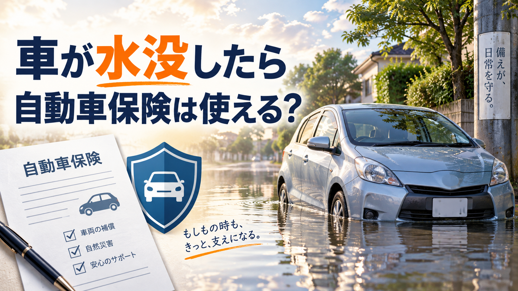 車が水没した場合に自動車保険が使えるか